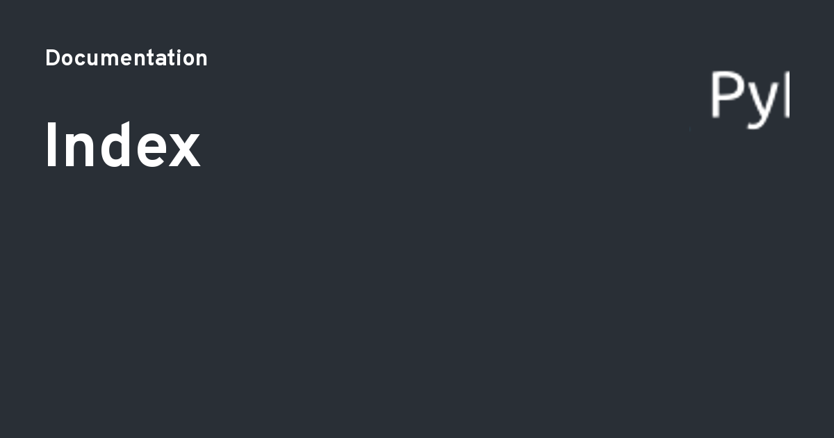 Index - Documentation