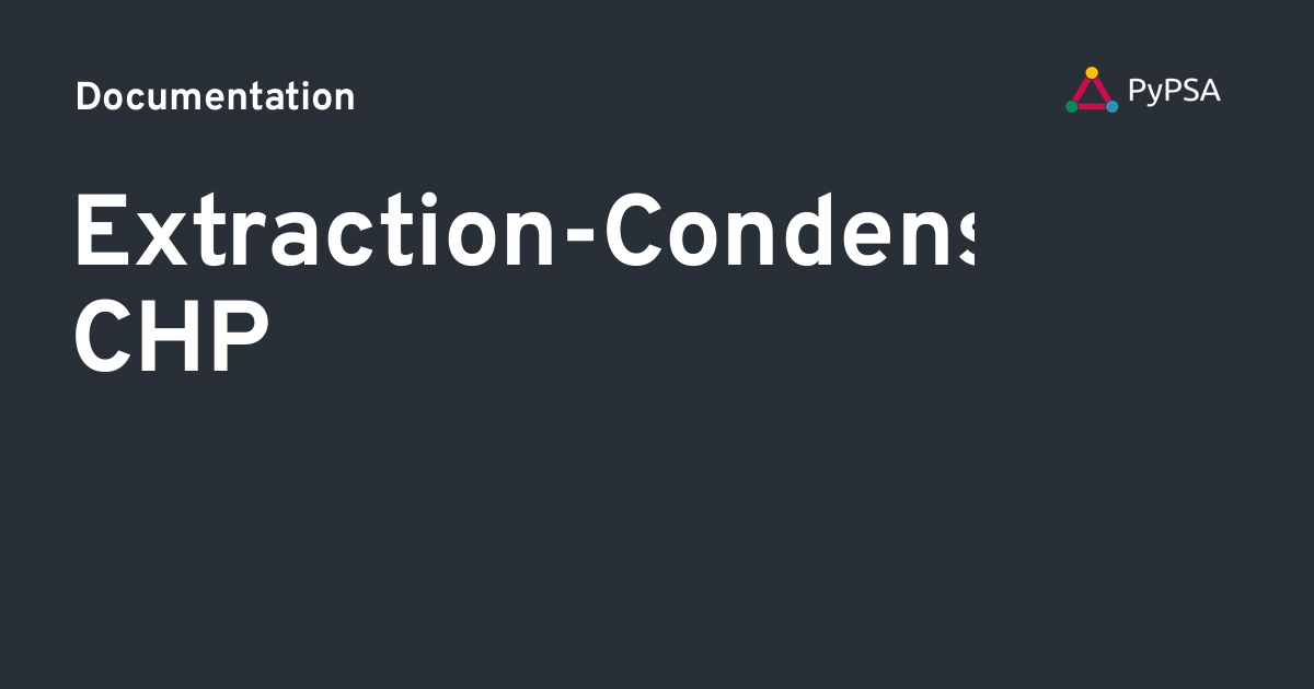 Extraction-Condensing CHP - Documentation