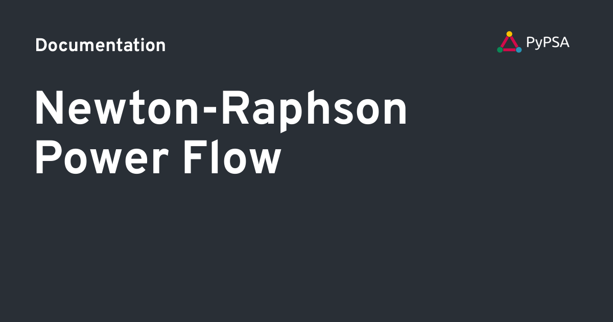 Newton-Raphson Power Flow - Documentation
