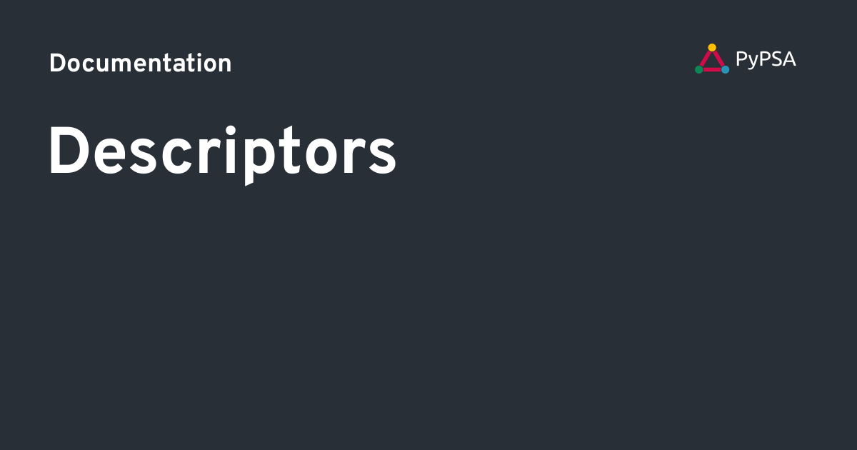 Descriptors - Documentation