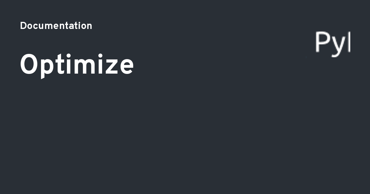 Optimize - Documentation